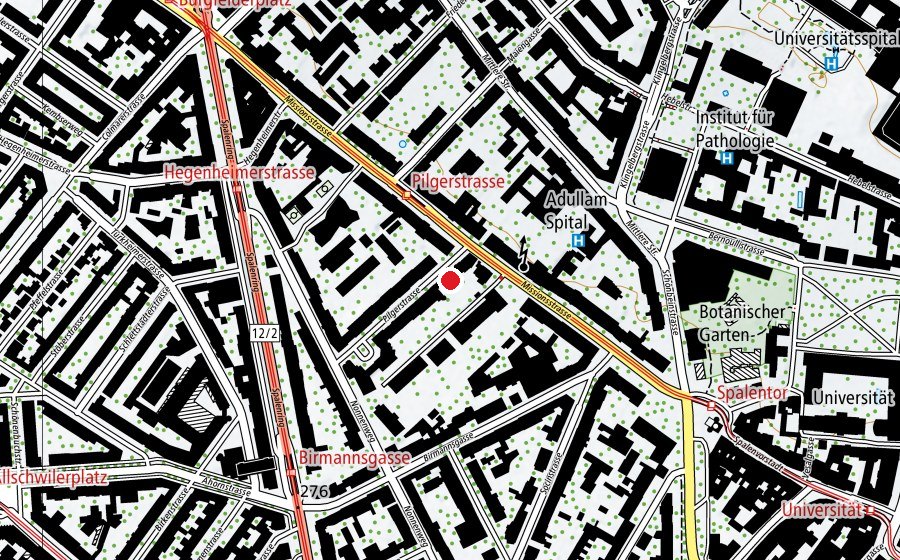 Mappa con la posizione di Kindergarten & Tagesstruktur Pilgerstrasse (Scuola dell’infanzia)