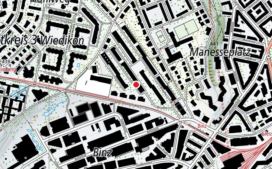 Map showing the location of Kindergarten Talwiesen 1 (Kindergarten)