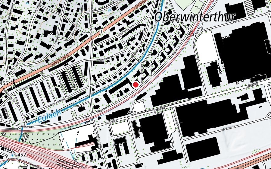Map showing the location of Kindergarten Talwiesen (Kindergarten)