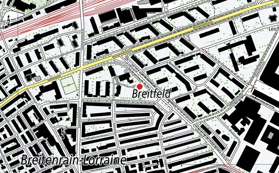 Carte indiquant l’emplacement de Kindergarten Tellstrasse 2 (École enfantine)
