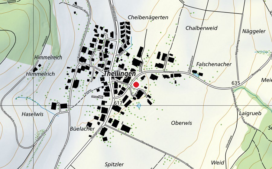 Map showing the location of Kindergarten Theilingen (Kindergarten)