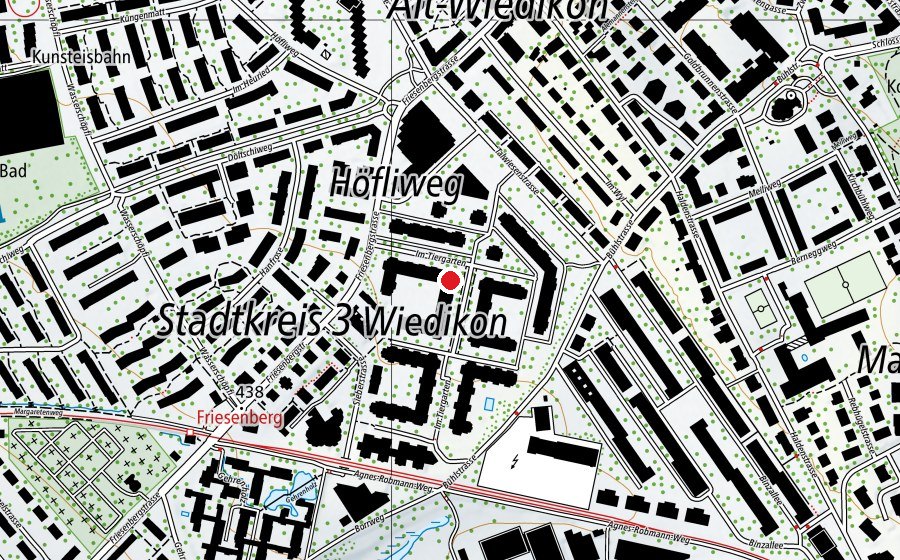 Map showing the location of Kindergarten Tiergarten (Kindergarten)