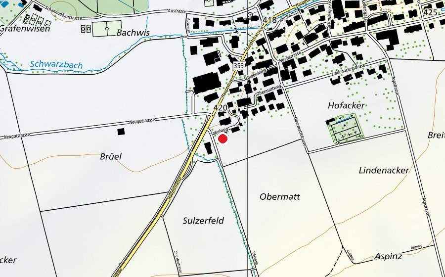 Map showing the location of Kindergarten Tobelweg (Kindergarten)