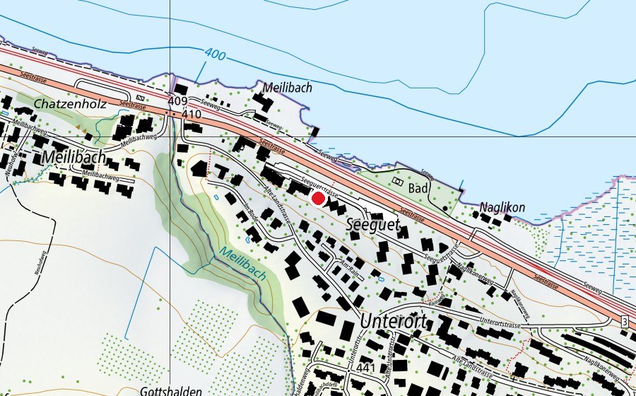Carte indiquant l’emplacement de Kindergarten Toblerweg 1+2 (École enfantine)