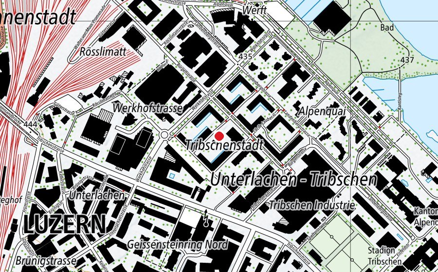 Karte mit dem Standort von Kindergarten Tribschenstadt I (Kindergarten)