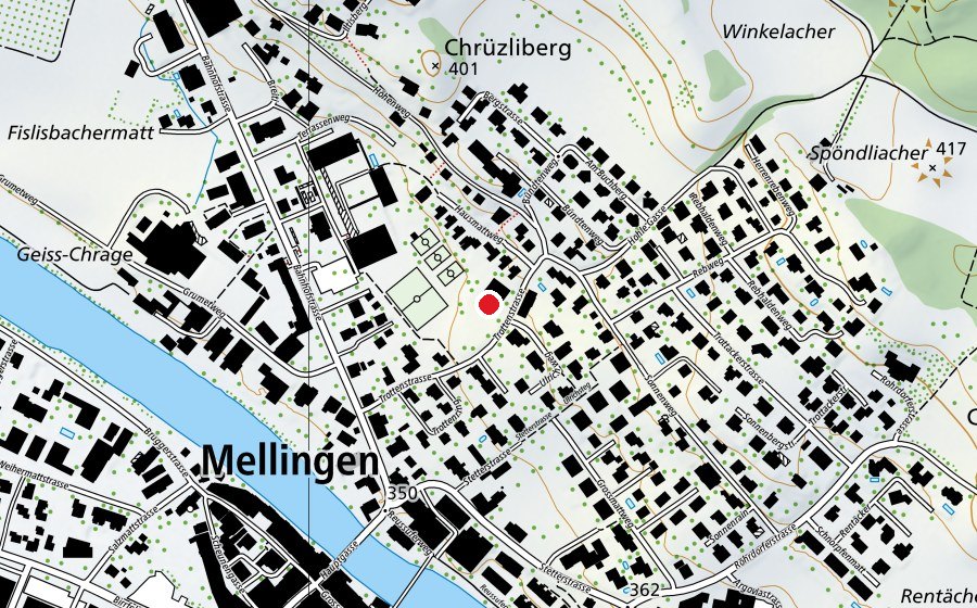 Map showing the location of Kindergarten Trottenstrasse (Kindergarten)