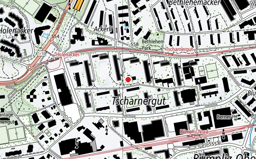Mappa con la posizione di Kindergarten Tscharnergut 2 (Scuola dell’infanzia)