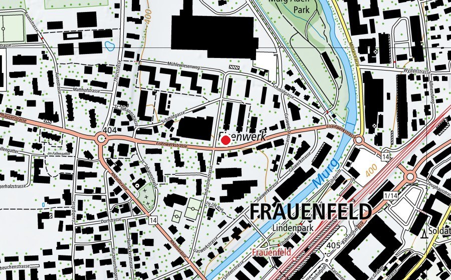 Carte indiquant l’emplacement de Kindergarten Übermut (École enfantine)