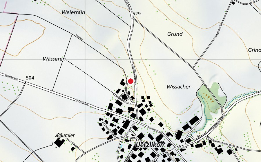 Carte indiquant l’emplacement de Kindergarten Uerzlikon (École enfantine)