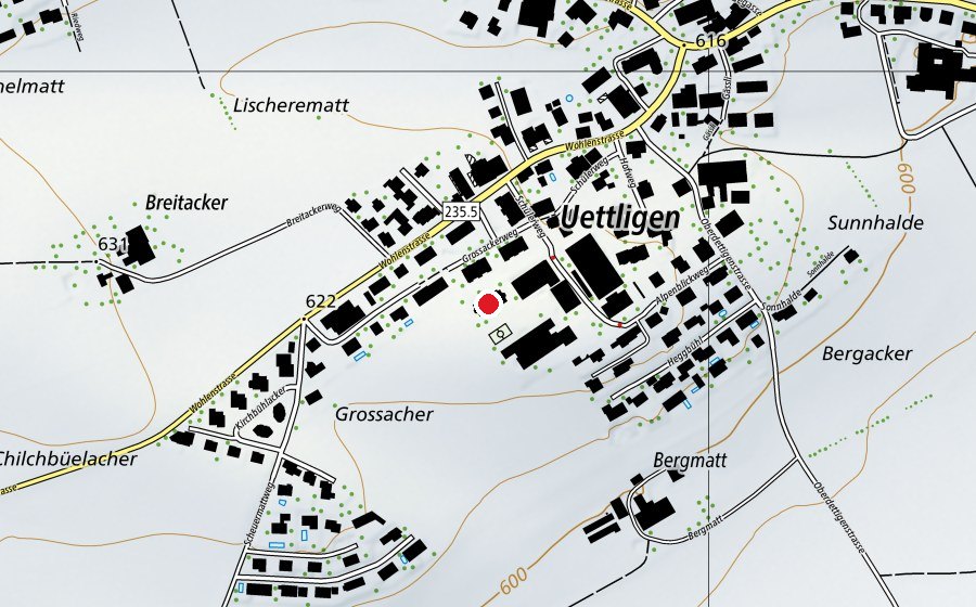 Karte mit dem Standort von Kindergarten Uettligen (Kindergarten)