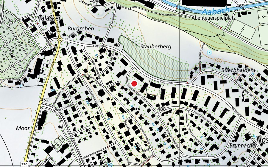 Map showing the location of Kindergarten und Krippe Heusser-Staub (Kindergarten)