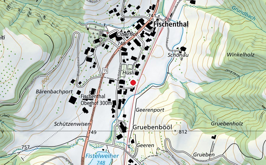 Mappa con la posizione di Kindergarten unteres Wiesli (Scuola dell’infanzia)