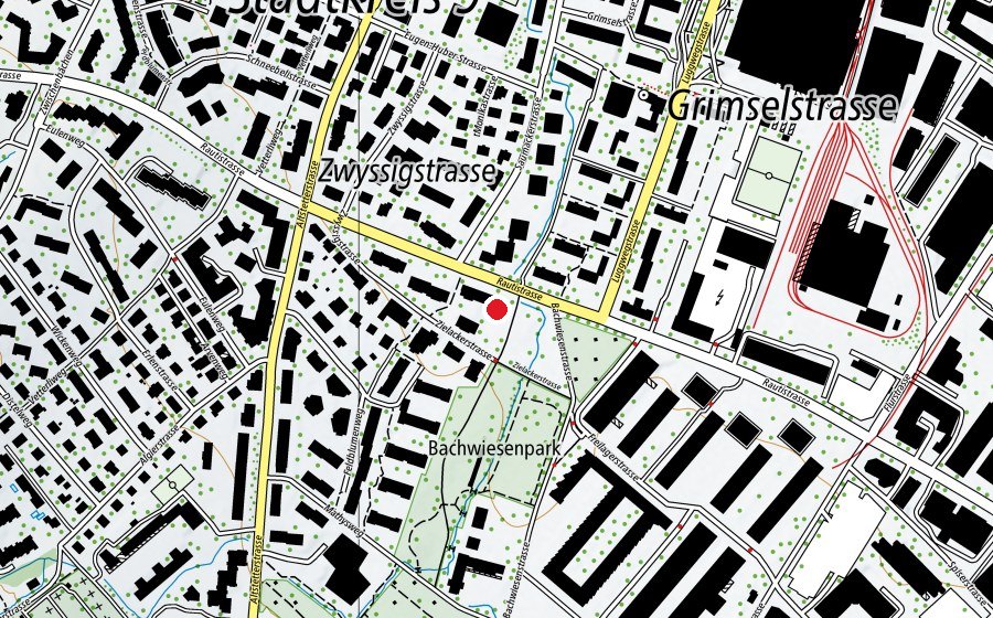 Carte indiquant l’emplacement de Kindergarten Untermoos 3 (École enfantine)
