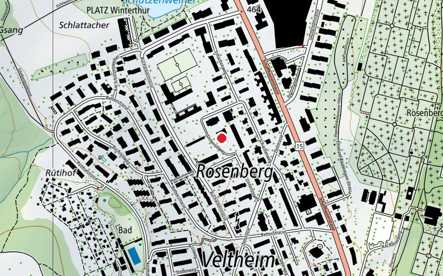 Map showing the location of Kindergarten Unterrütiweg (Kindergarten)
