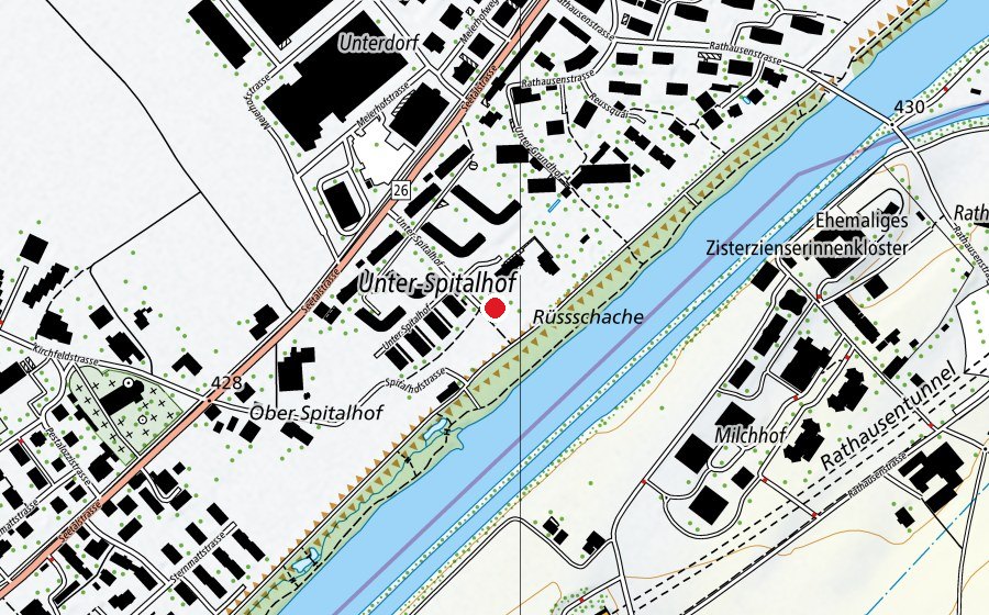 Carte indiquant l’emplacement de Kindergarten Unterspitalhof (École enfantine)