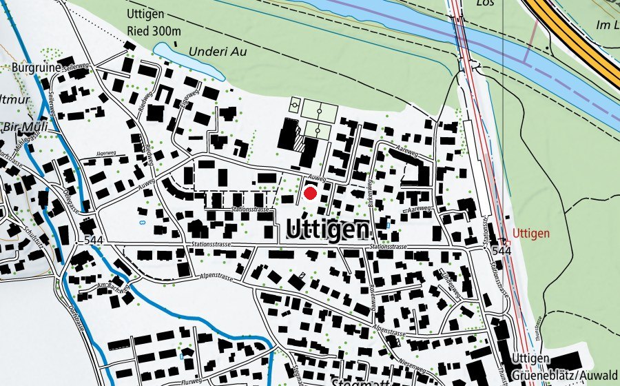 Karte mit dem Standort von Kindergarten Uttigen (Kindergarten)