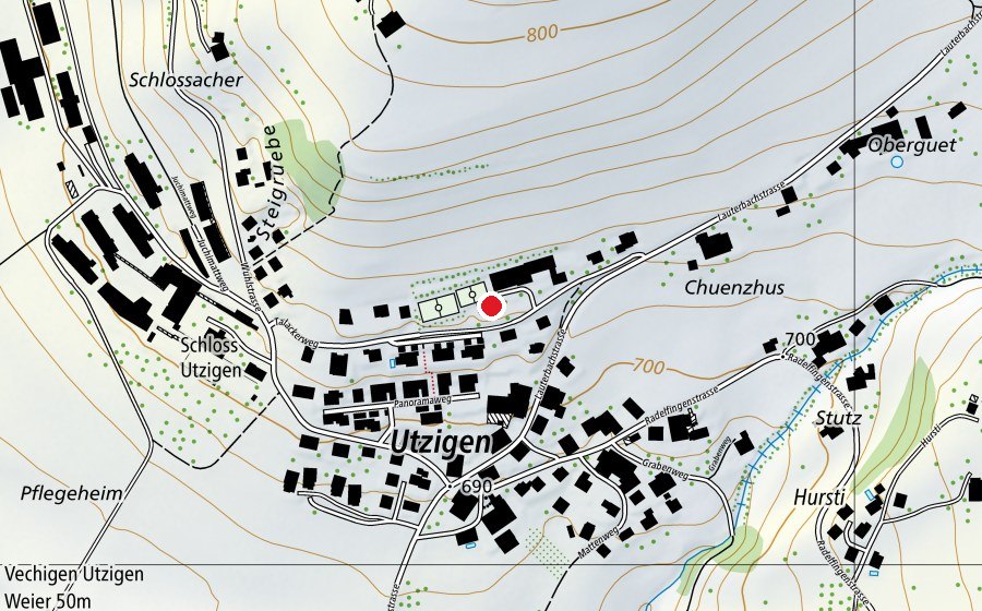 Carte indiquant l’emplacement de Kindergarten Utzigen (École enfantine)
