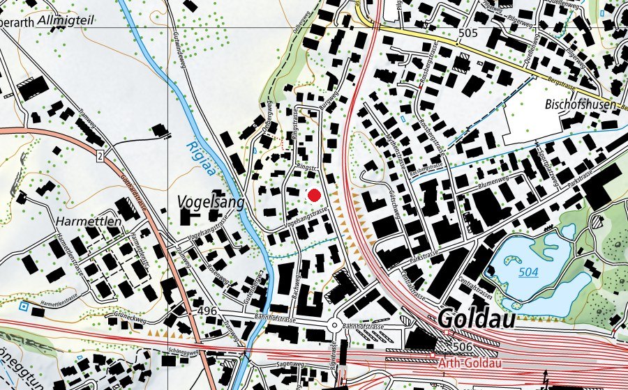 Map showing the location of Kindergarten Vogelsang (Kindergarten)