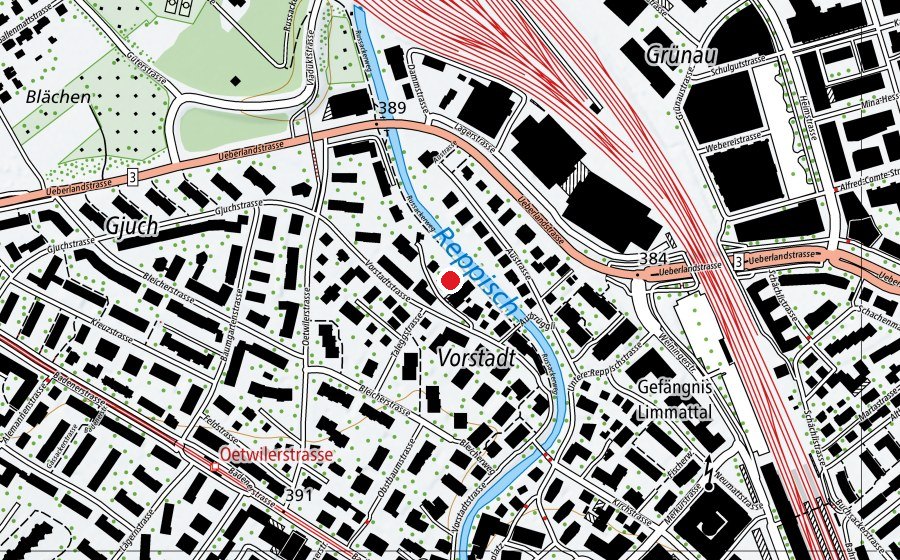 Carte indiquant l’emplacement de Kindergarten Vorstadt (École enfantine)
