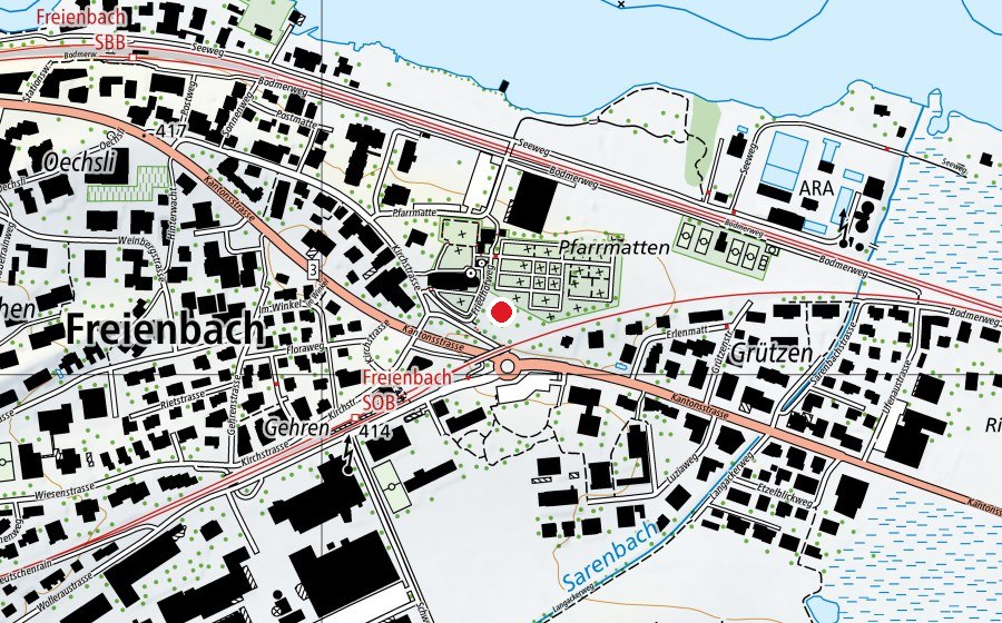 Mappa con la posizione di Kindergarten Waldheim (Scuola dell’infanzia)