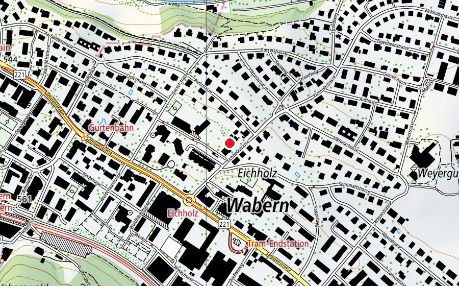 Carte indiquant l’emplacement de Kindergarten Wandermatte (École enfantine)