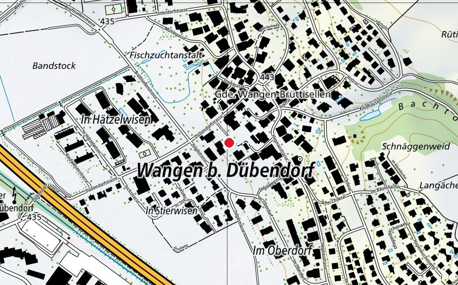 Mappa con la posizione di Kindergarten Wangen 1+2 (Scuola dell’infanzia)
