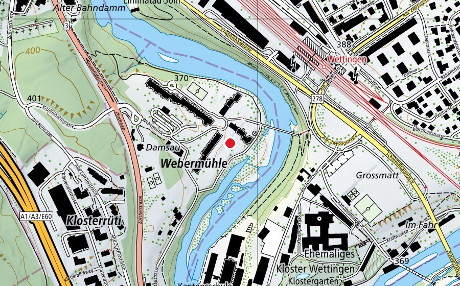 Carte indiquant l’emplacement de Kindergarten Webermühle (École enfantine)