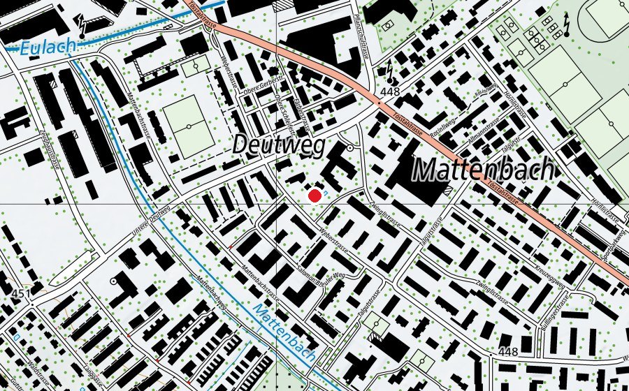 Mappa con la posizione di Kindergarten Weberstrasse (Scuola dell’infanzia)