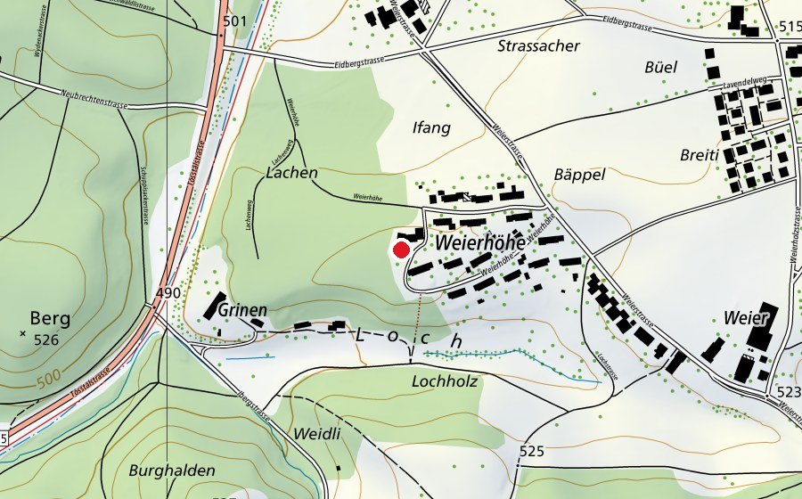 Mappa con la posizione di Kindergarten Weierhöhe (Scuola dell’infanzia)
