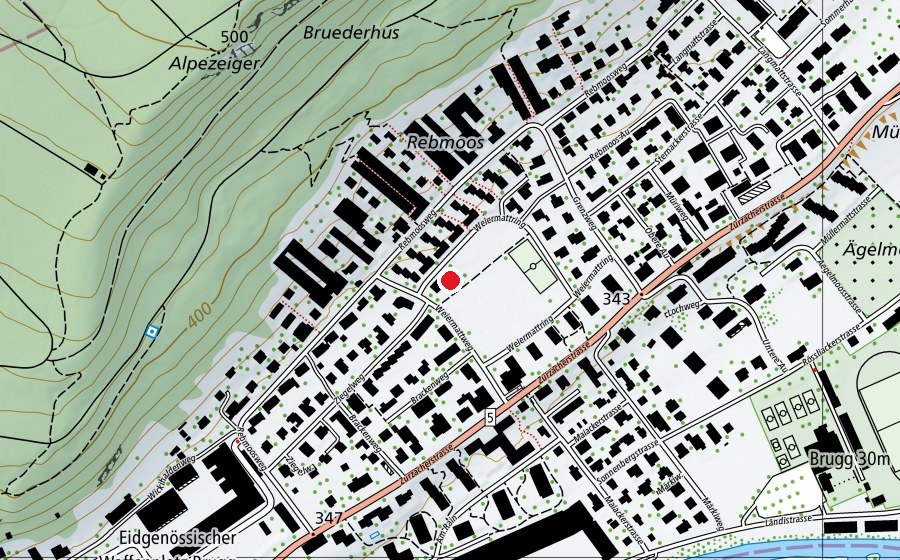 Carte indiquant l’emplacement de Kindergarten Weiermatt (École enfantine)