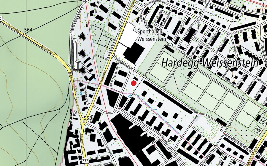 Map showing the location of Kindergarten Weissenstein I (Kindergarten)