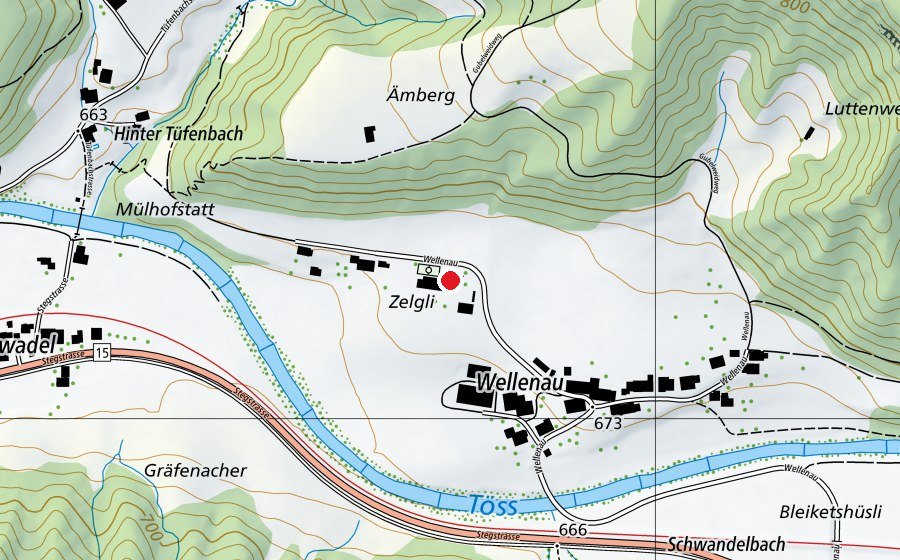 Mappa con la posizione di Kindergarten Wellenau (Scuola dell’infanzia)