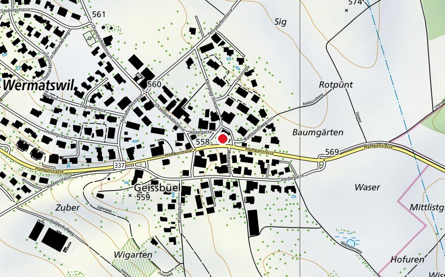 Mappa con la posizione di Kindergarten Wermatswil (Scuola dell’infanzia)