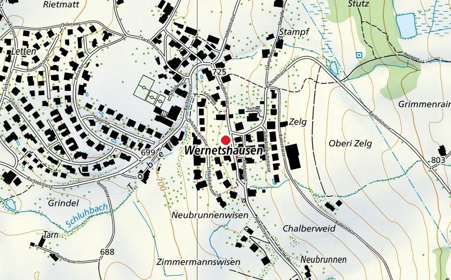 Map showing the location of Kindergarten Wernetshausen (Kindergarten)