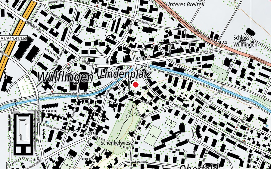 Mappa con la posizione di Kindergarten Wieshofstrasse (Scuola dell’infanzia)