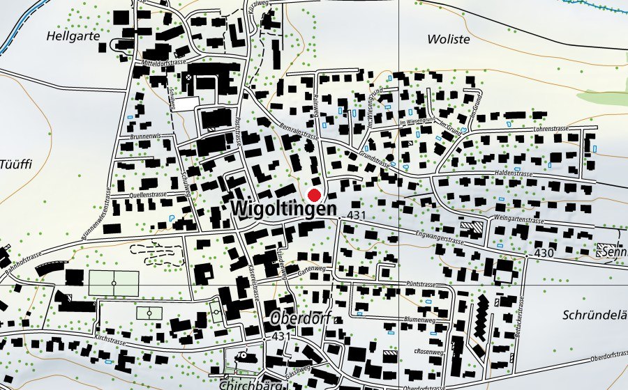 Map showing the location of Kindergarten Wigoltingen (Kindergarten)