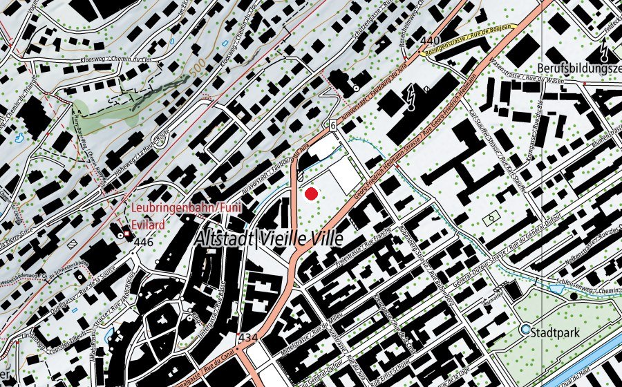 Carte indiquant l’emplacement de Kindergarten Wildermethmatte (École enfantine)