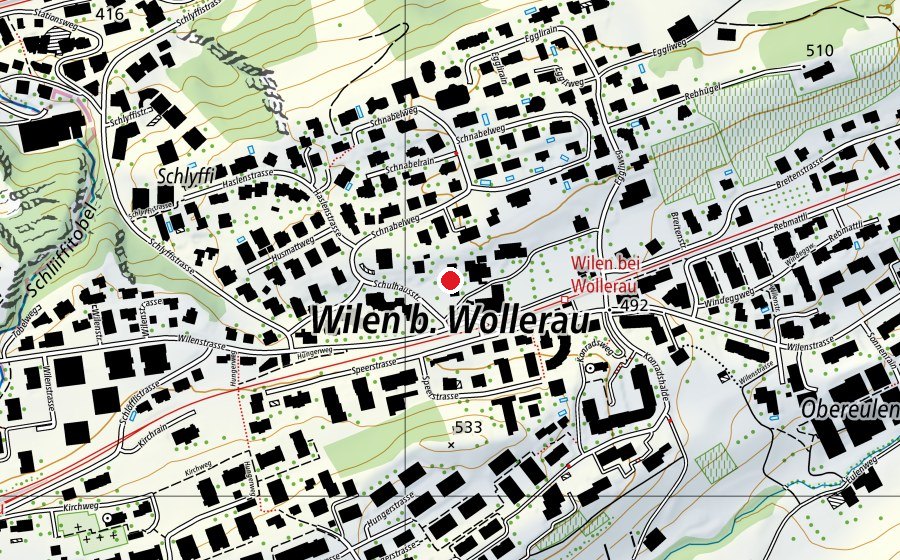 Map showing the location of Kindergarten Wilen (Kindergarten)