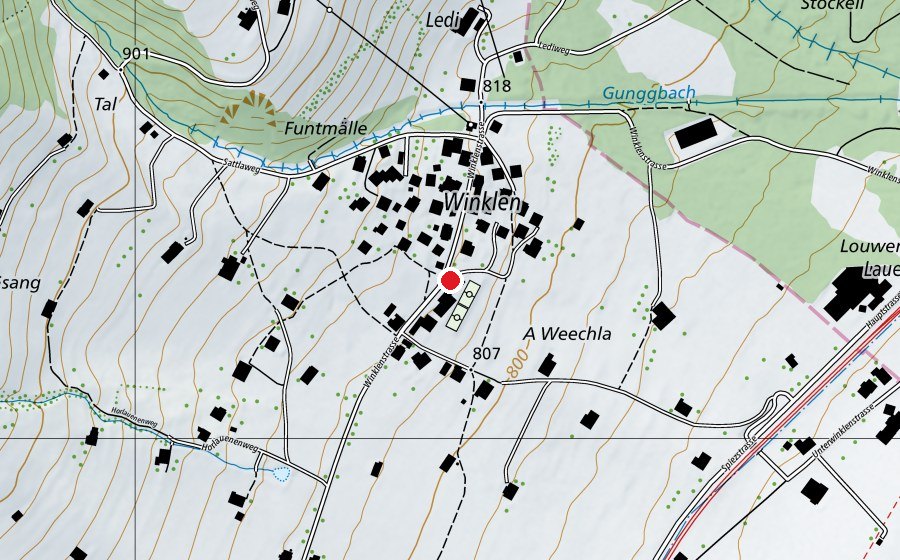Carte indiquant l’emplacement de Kindergarten Winklen (École enfantine)