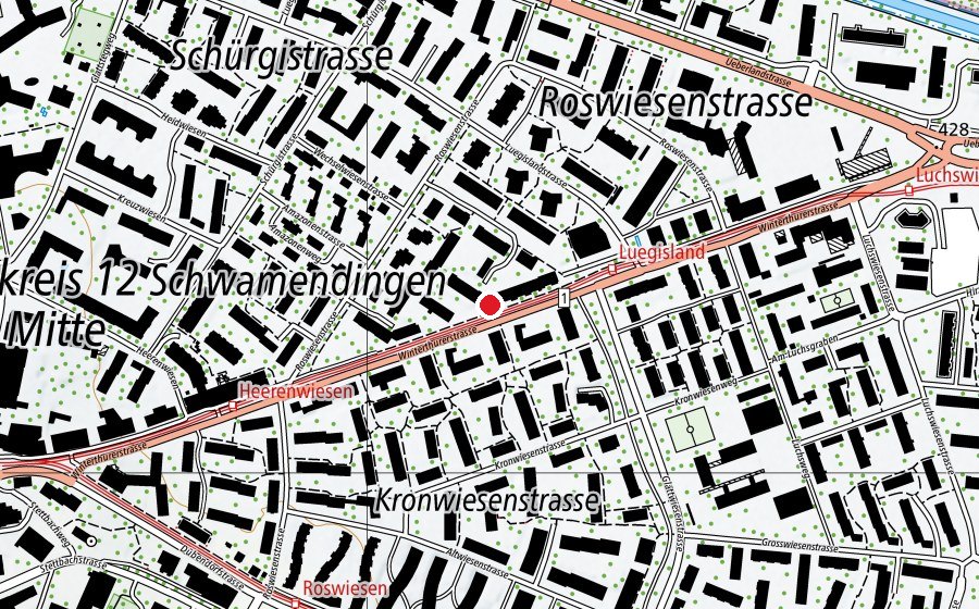 Mappa con la posizione di Kindergarten Winterthurerstrasse (Scuola dell’infanzia)