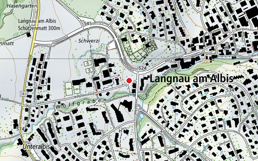 Carte indiquant l’emplacement de Kindergarten Wolfgraben 4 (École enfantine)