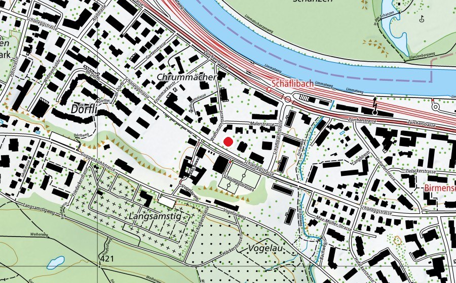 Carte indiquant l’emplacement de Kindergarten Wolfsmatt (École enfantine)