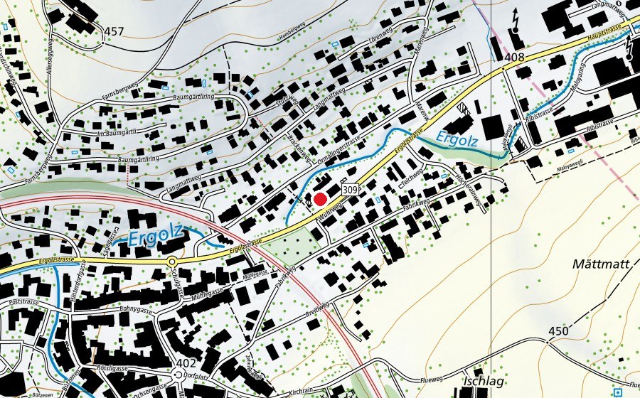Map showing the location of Kindergarten Wuhr (Kindergarten)