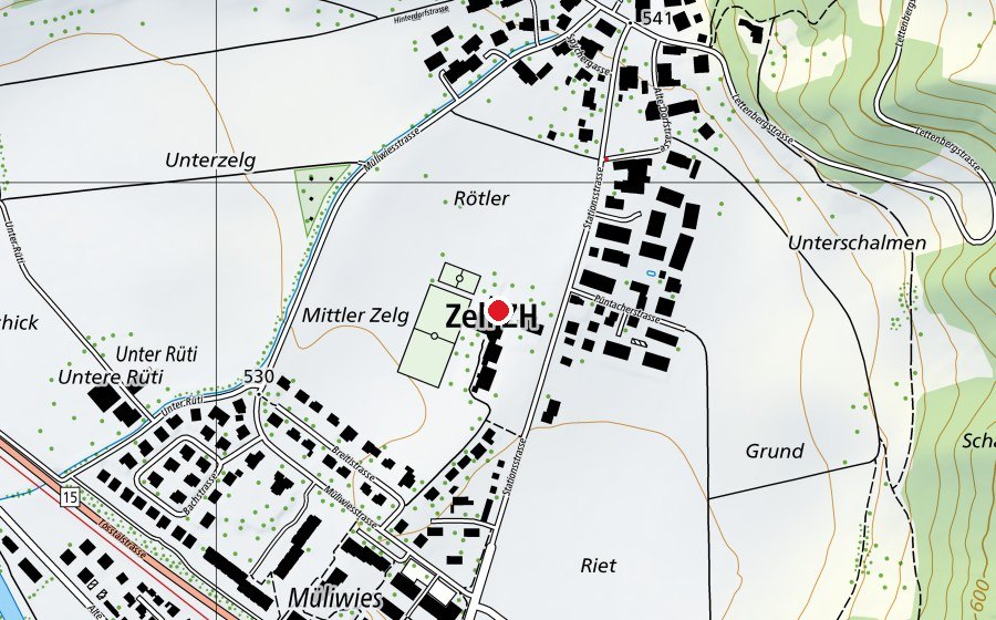 Karte mit dem Standort von Kindergarten Zell (Kindergarten)