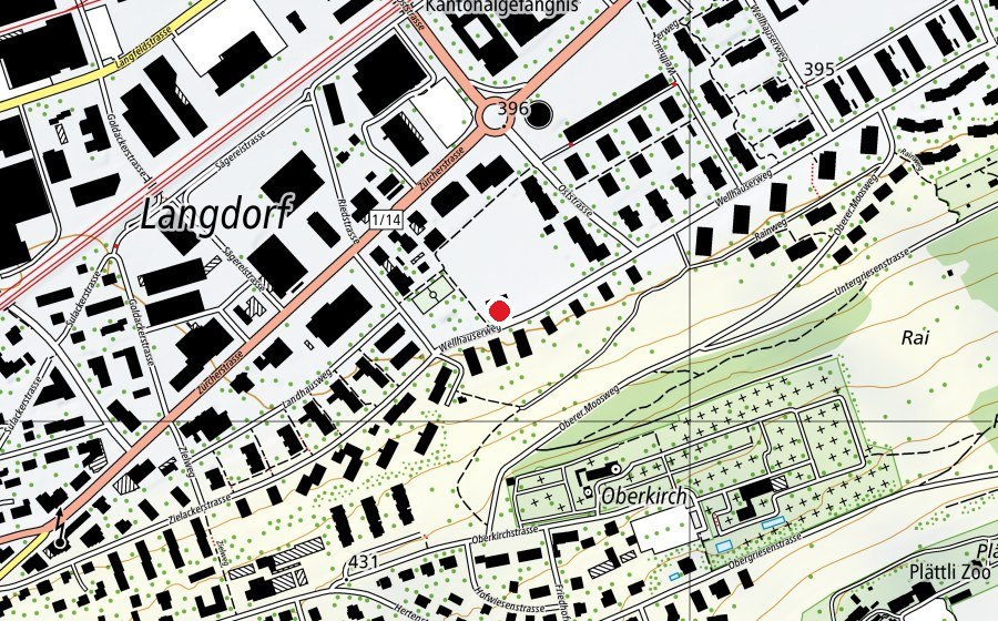 Carte indiquant l’emplacement de Kindergarten Zielacker 3 (École enfantine)