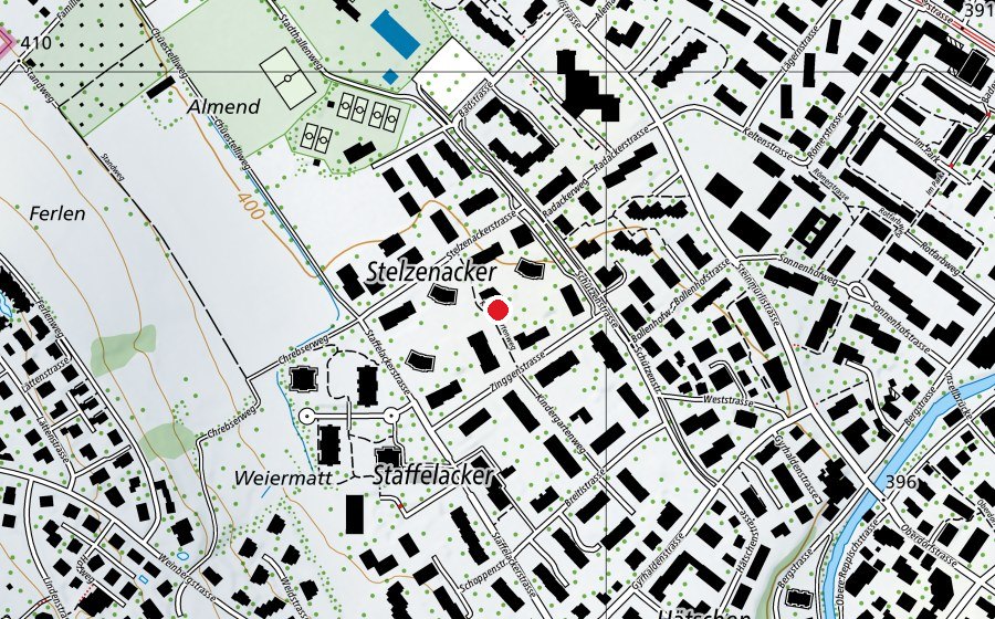 Carte indiquant l’emplacement de Kindergarten Zinggen (École enfantine)