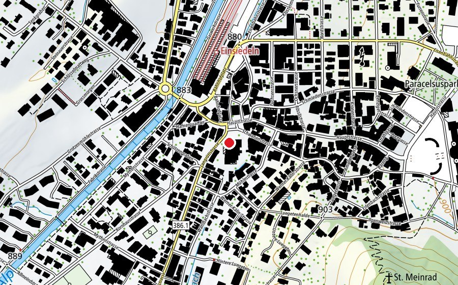 Carte indiquant l’emplacement de Kindergarten Zwei Raben (École enfantine)