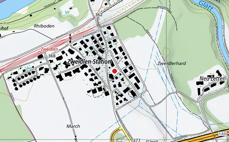Karte mit dem Standort von Kindergarten Zweidlen (Kindergarten)