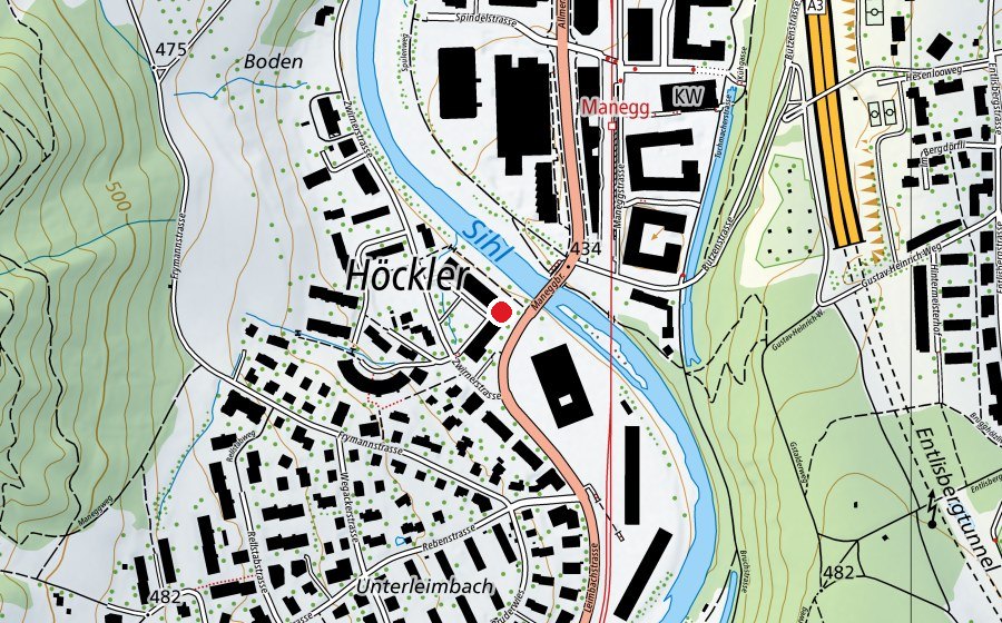 Carte indiquant l’emplacement de Kindergarten Zwirnerstrasse (École enfantine)