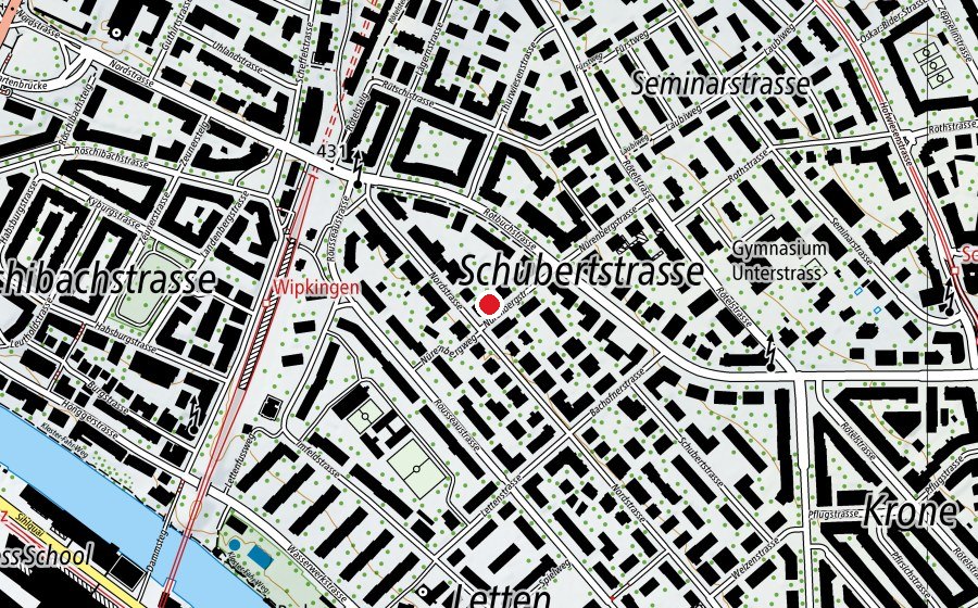 Map showing the location of Kinderhort Nürenberg - Mittag (Kindergarten)